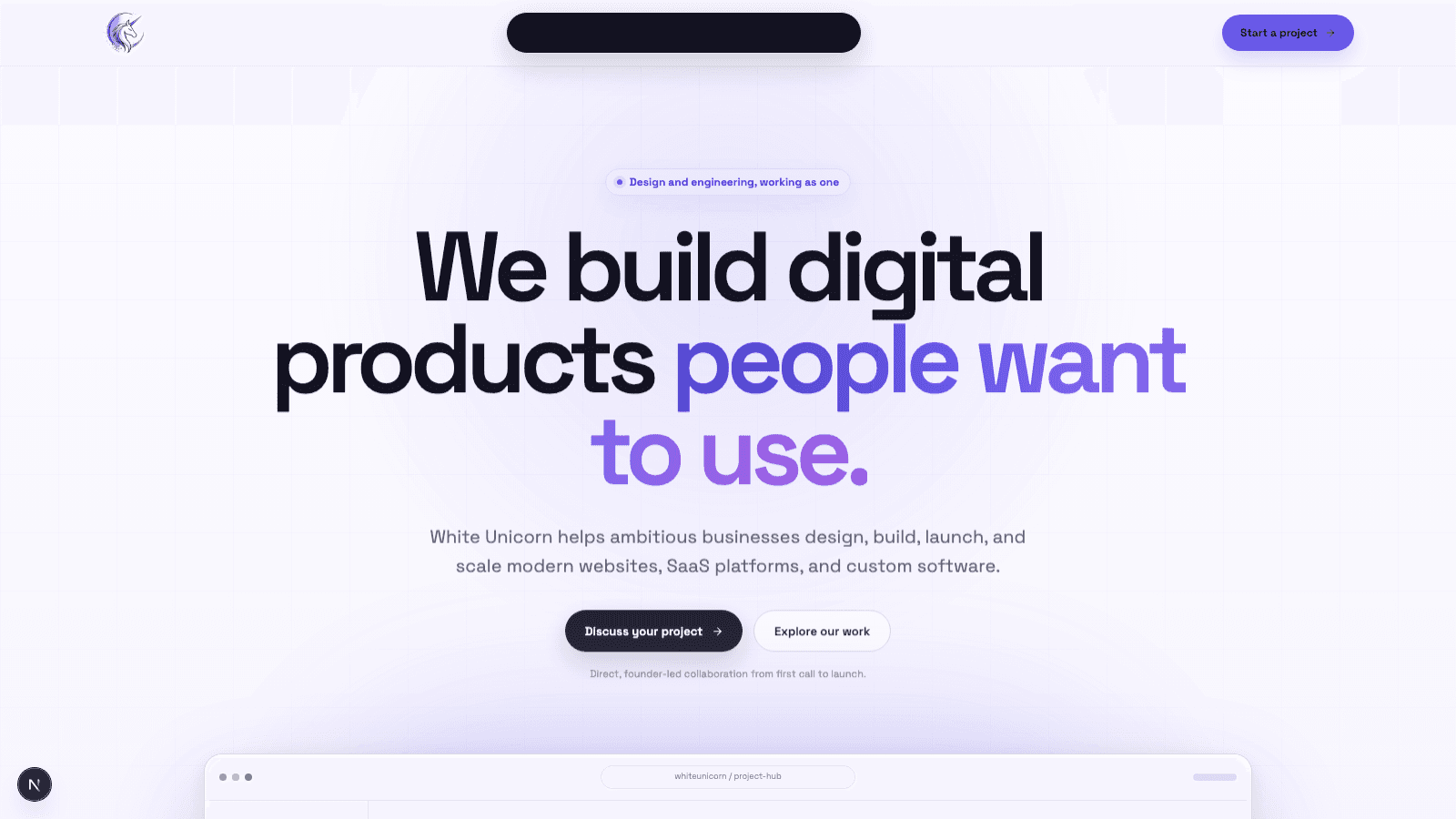 White Unicorn website design and development work